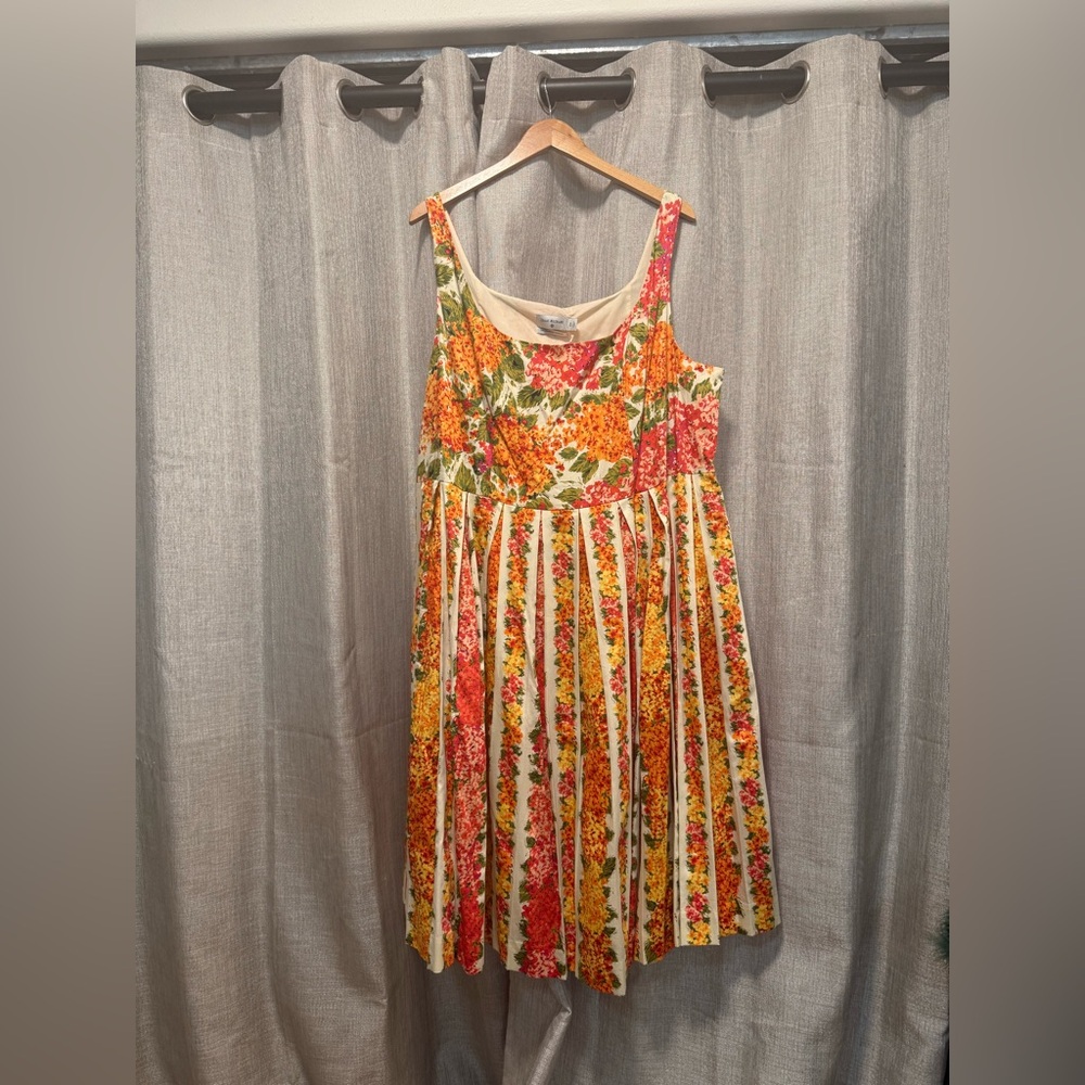 Isaac Mizrahi Floral Midi Dress - Red, Yellow, Green